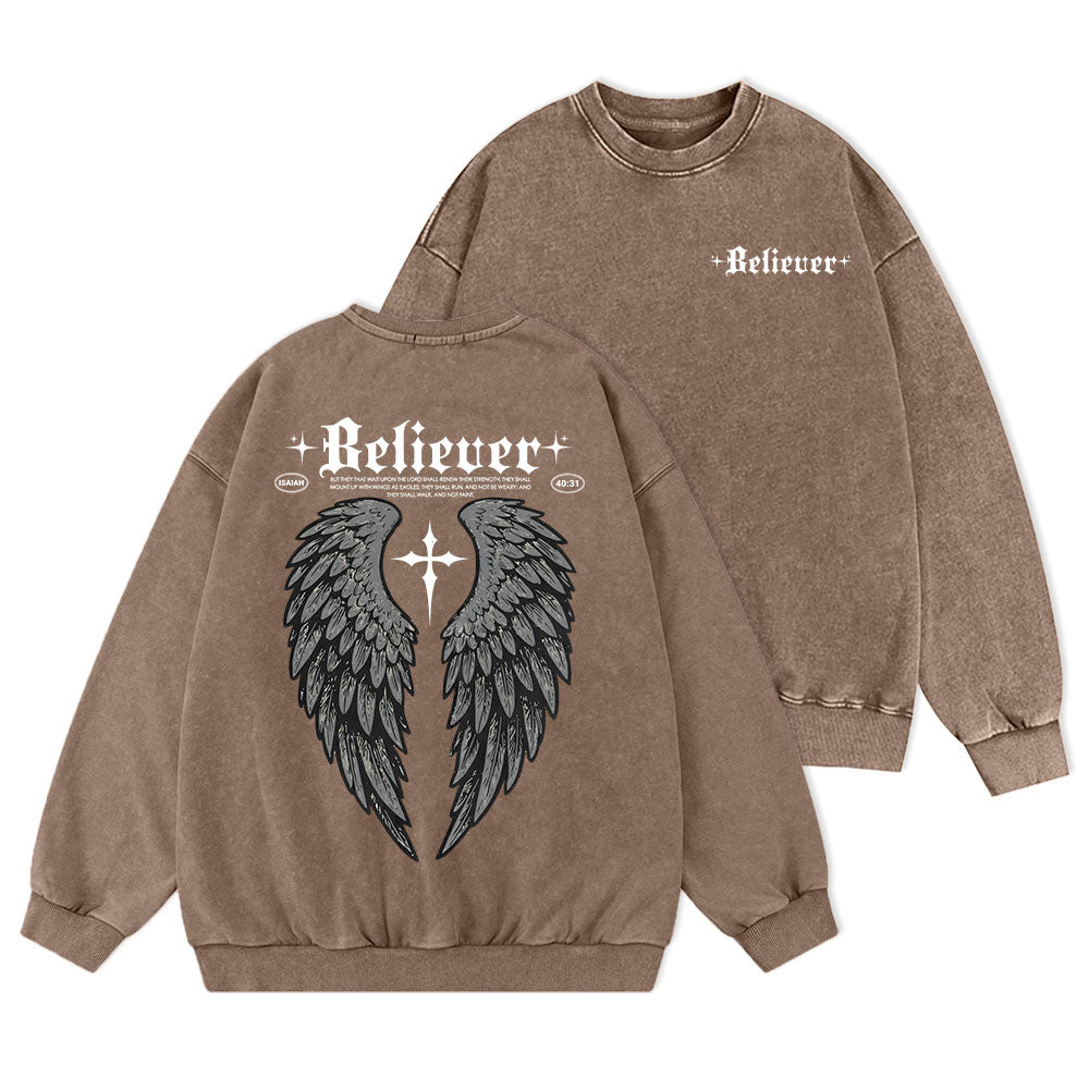 Believer Christian Washed Sweatshirt