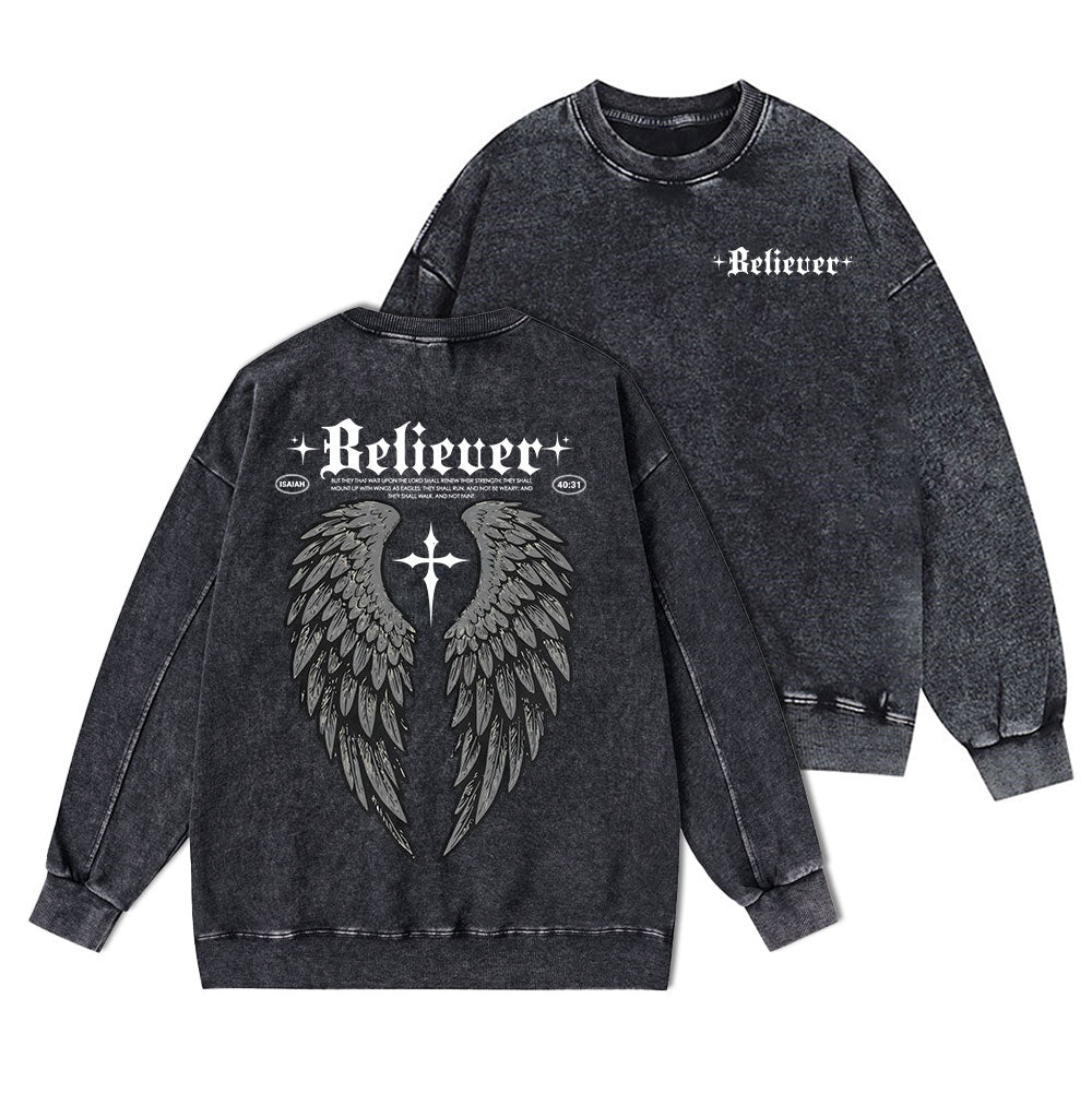 Believer Christian Washed Sweatshirt