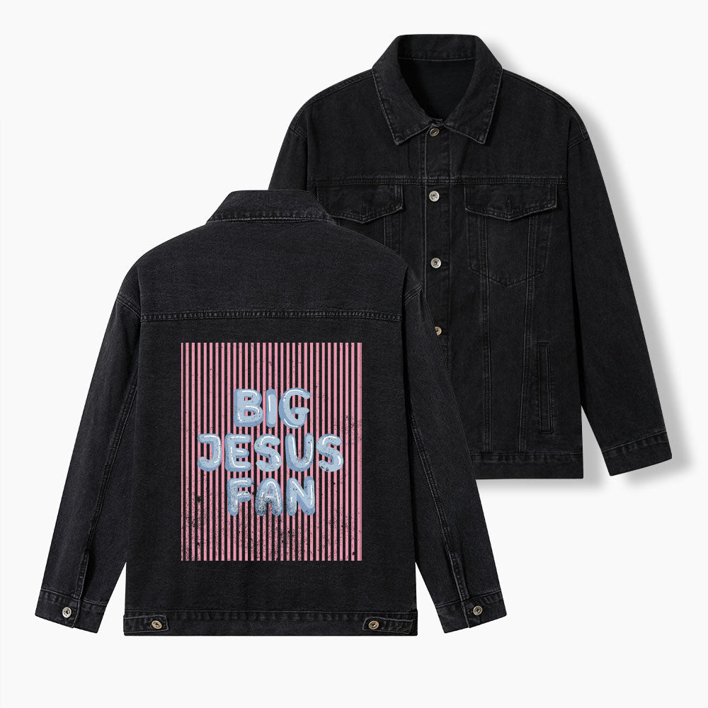 Big Jesus Fan Christian Denim Jacket