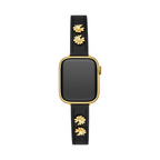 14k Gold / Platinum Plated Daisy Leather Watch Band for Apple Watch