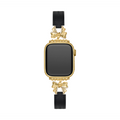 14k Gold / Platinum Plated Bowknot Leather Watch Band for Apple Watch