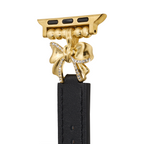 14k Gold / Platinum Plated Bowknot Leather Watch Band for Apple Watch