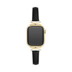Metal Accented Leather Watch Band for Apple Watch