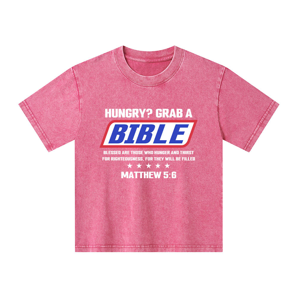 Blessed Are Those Who Hunger And Thirst For Righteousness Christian Kid Washed T-Shirt