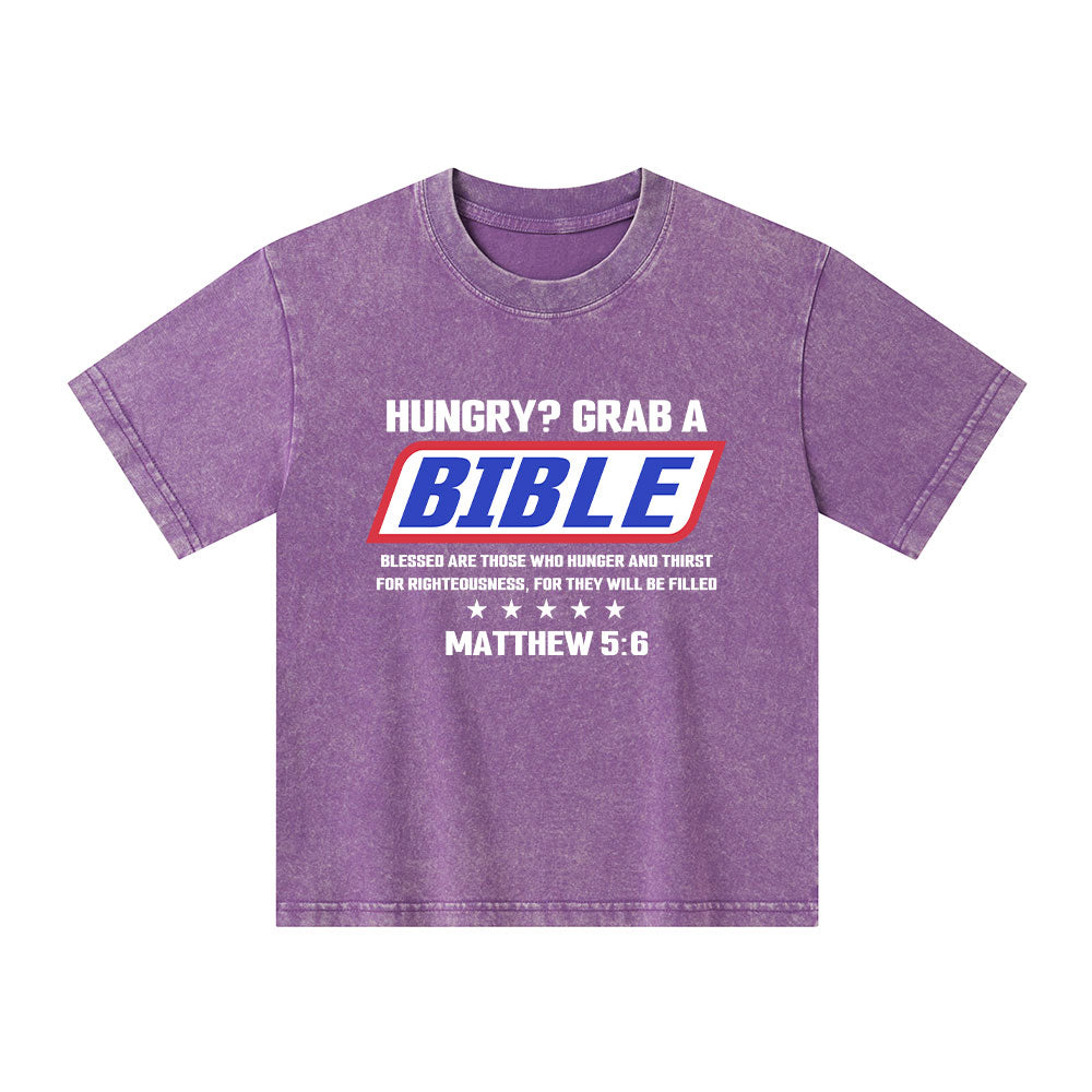 Blessed Are Those Who Hunger And Thirst For Righteousness Christian Kid Washed T-Shirt