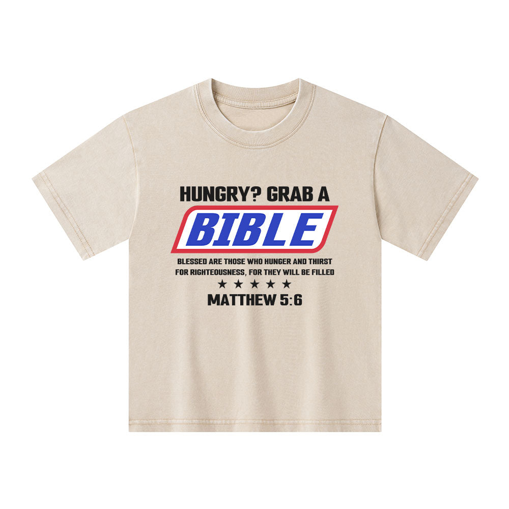 Blessed Are Those Who Hunger And Thirst For Righteousness Christian Kid Washed T-Shirt