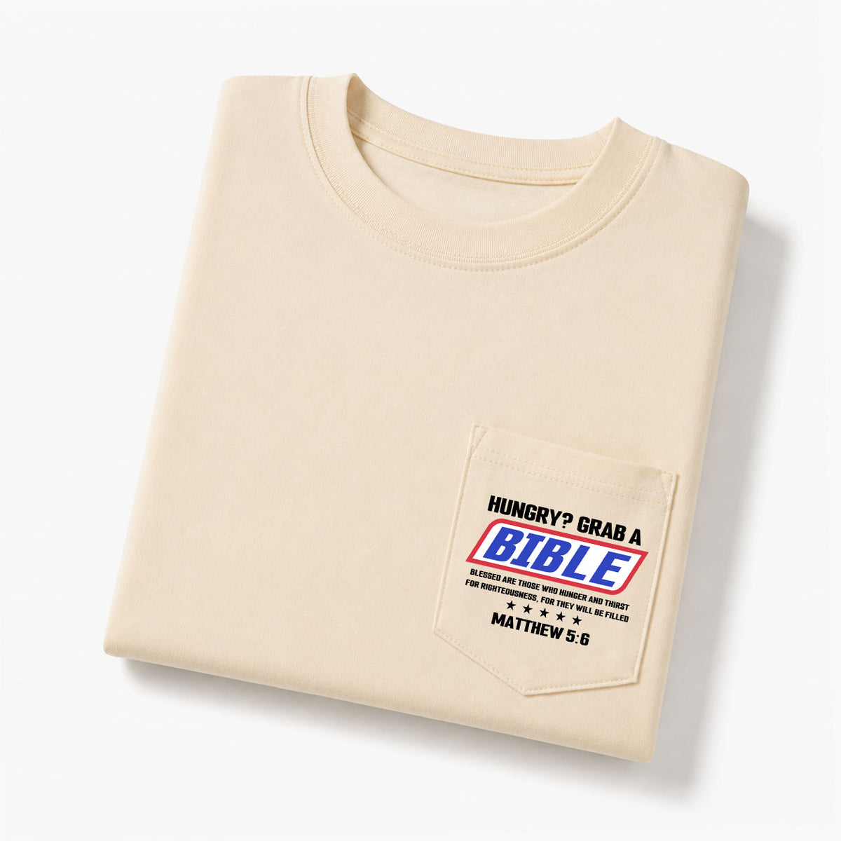 Blessed Are Those Who Hunger And Thirst For Righteousness Christian Unisex Pocket T-Shirt