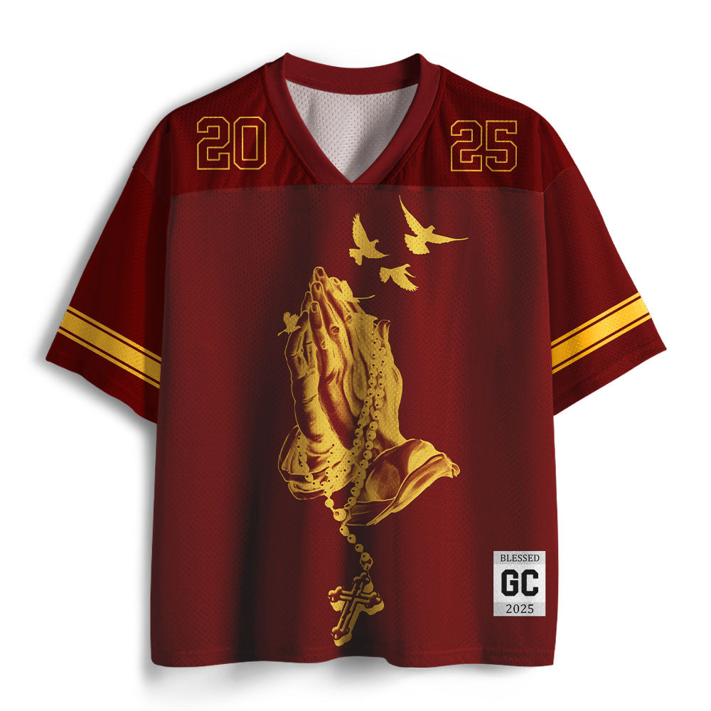 Blessed Christian Red Mesh Jersey