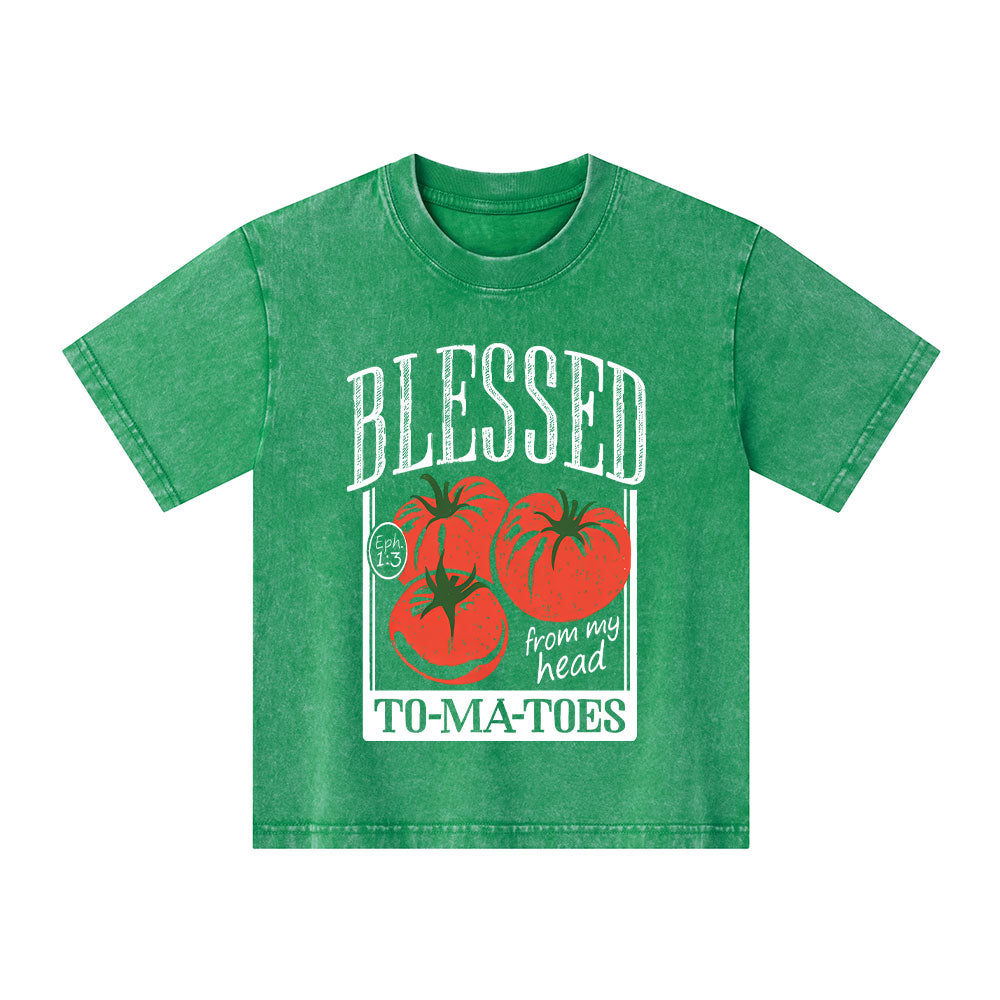 Blessed From My Head To-Ma-Toes Christian Washed T-Shirt