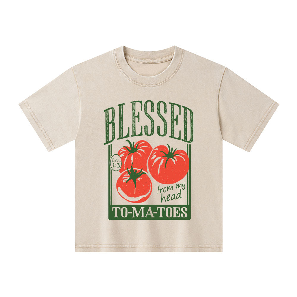 Blessed From My Head To-Ma-Toes Christian Washed T-Shirt