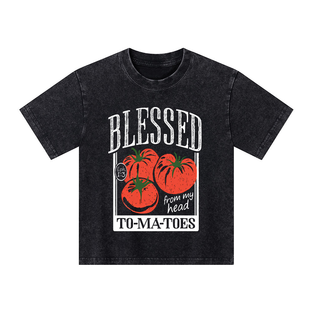 Blessed From My Head To-Ma-Toes Christian Washed T-Shirt