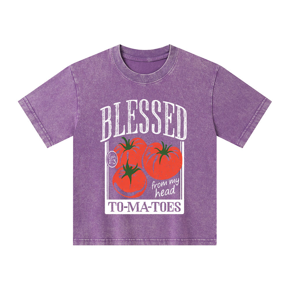Blessed From My Head To-Ma-Toes Christian Washed T-Shirt