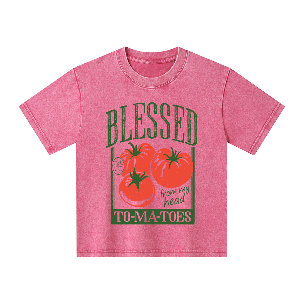 Blessed From My Head To-Ma-Toes Christian Washed T-Shirt