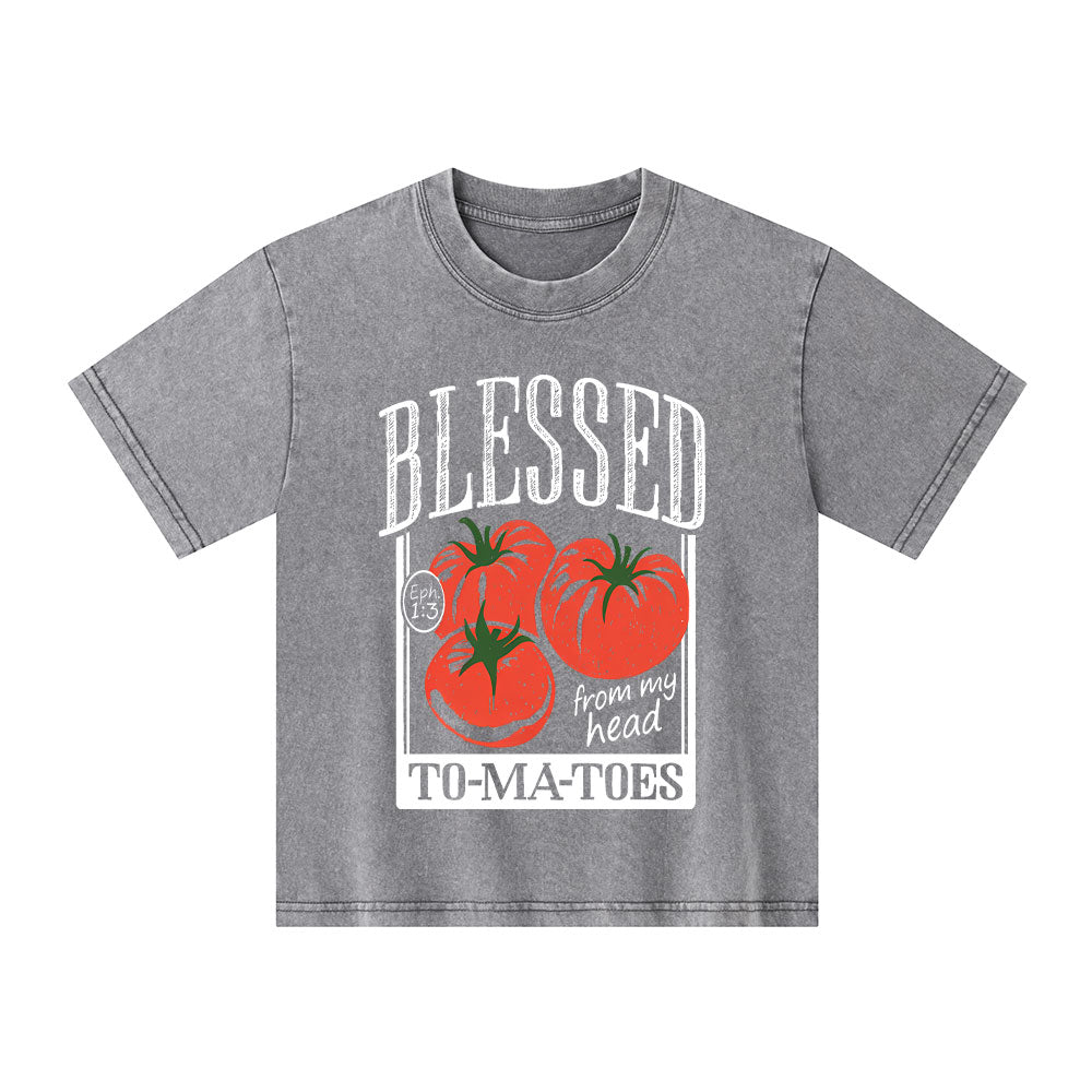 Blessed From My Head To-Ma-Toes Christian Washed T-Shirt