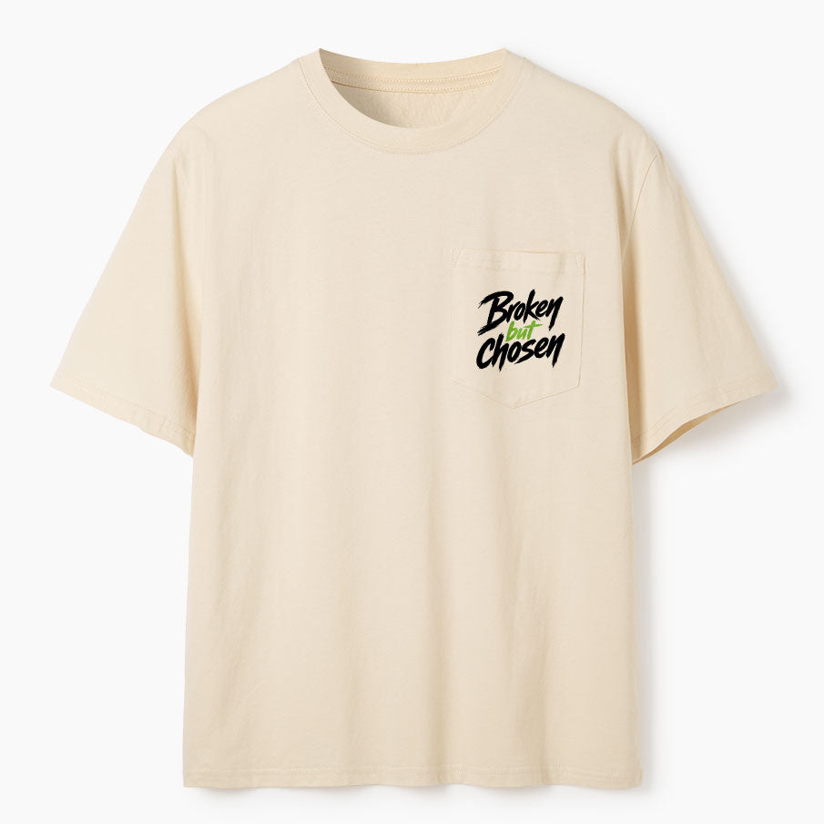 Broken But Chosen Christian Unisex Pocket T-Shirt