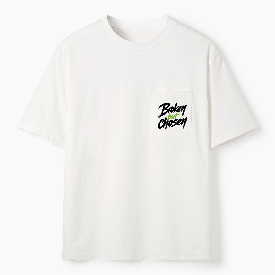 Broken But Chosen Christian Unisex Pocket T-Shirt