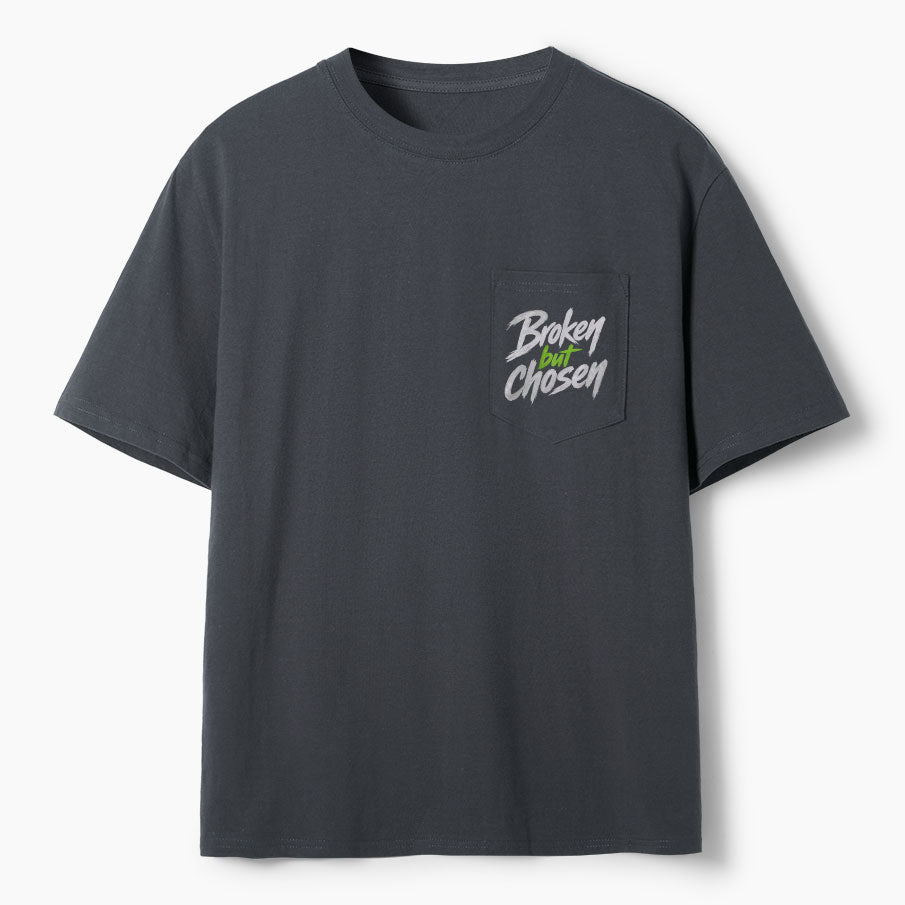 Broken But Chosen Christian Unisex Pocket T-Shirt