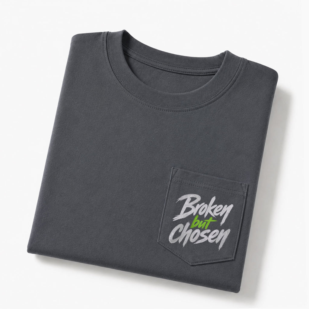Broken But Chosen Christian Unisex Pocket T-Shirt
