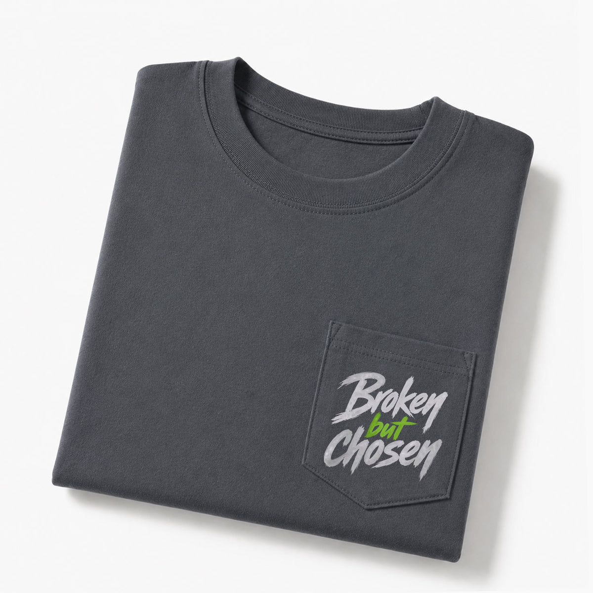 Broken But Chosen Christian Unisex Pocket T-Shirt