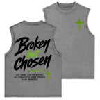 Broken But Chosen Christian Washed Tank Top