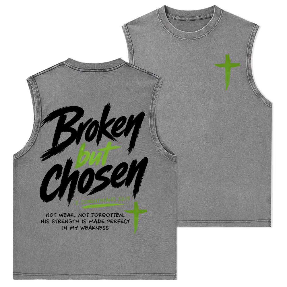 Broken But Chosen Christian Washed Tank Top