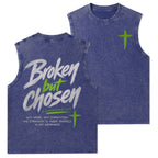 Broken But Chosen Christian Washed Tank Top