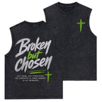 Broken But Chosen Christian Washed Tank Top