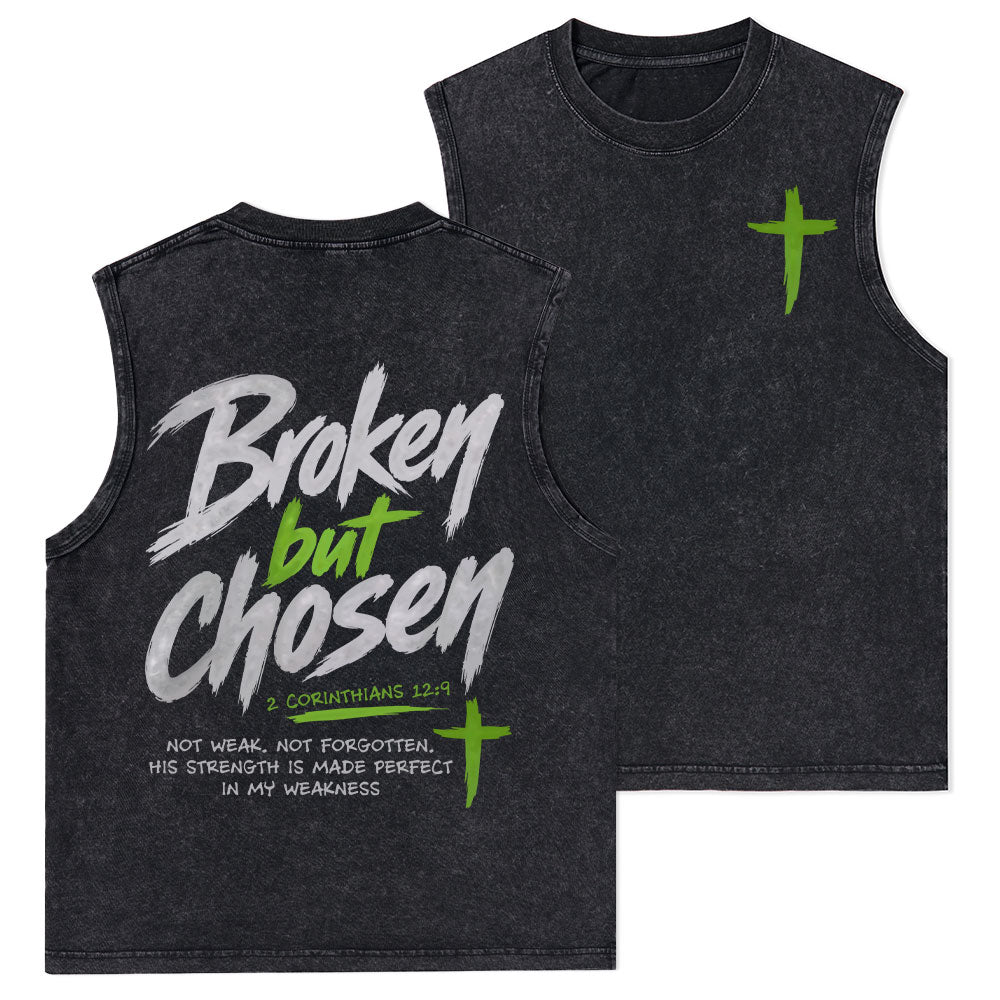 Broken But Chosen Christian Washed Tank Top