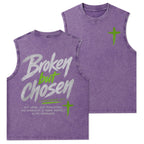 Broken But Chosen Christian Washed Tank Top