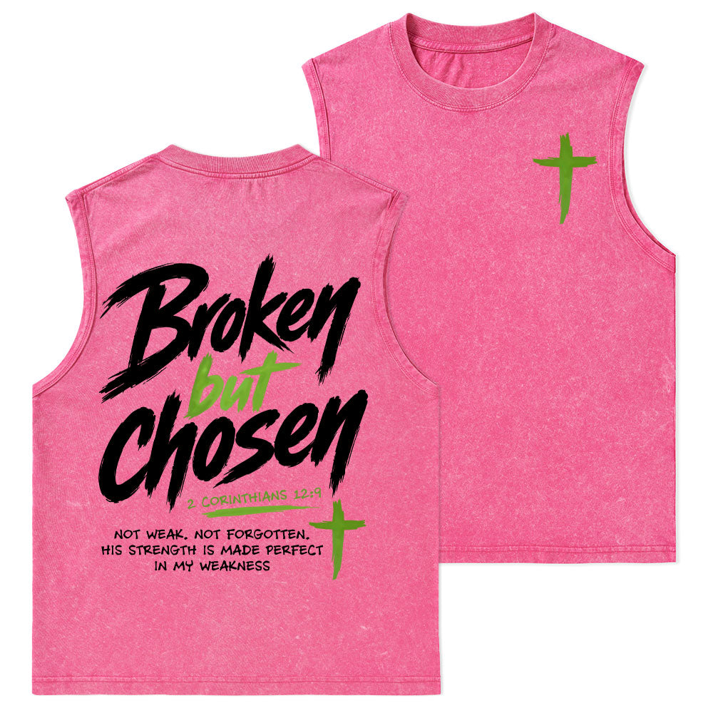 Broken But Chosen Christian Washed Tank Top