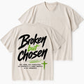 Broken But Chosen Christian Washed V-Neck T-Shirt