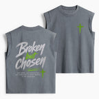 Broken But Chosen Christian Women's Washed Tank Top
