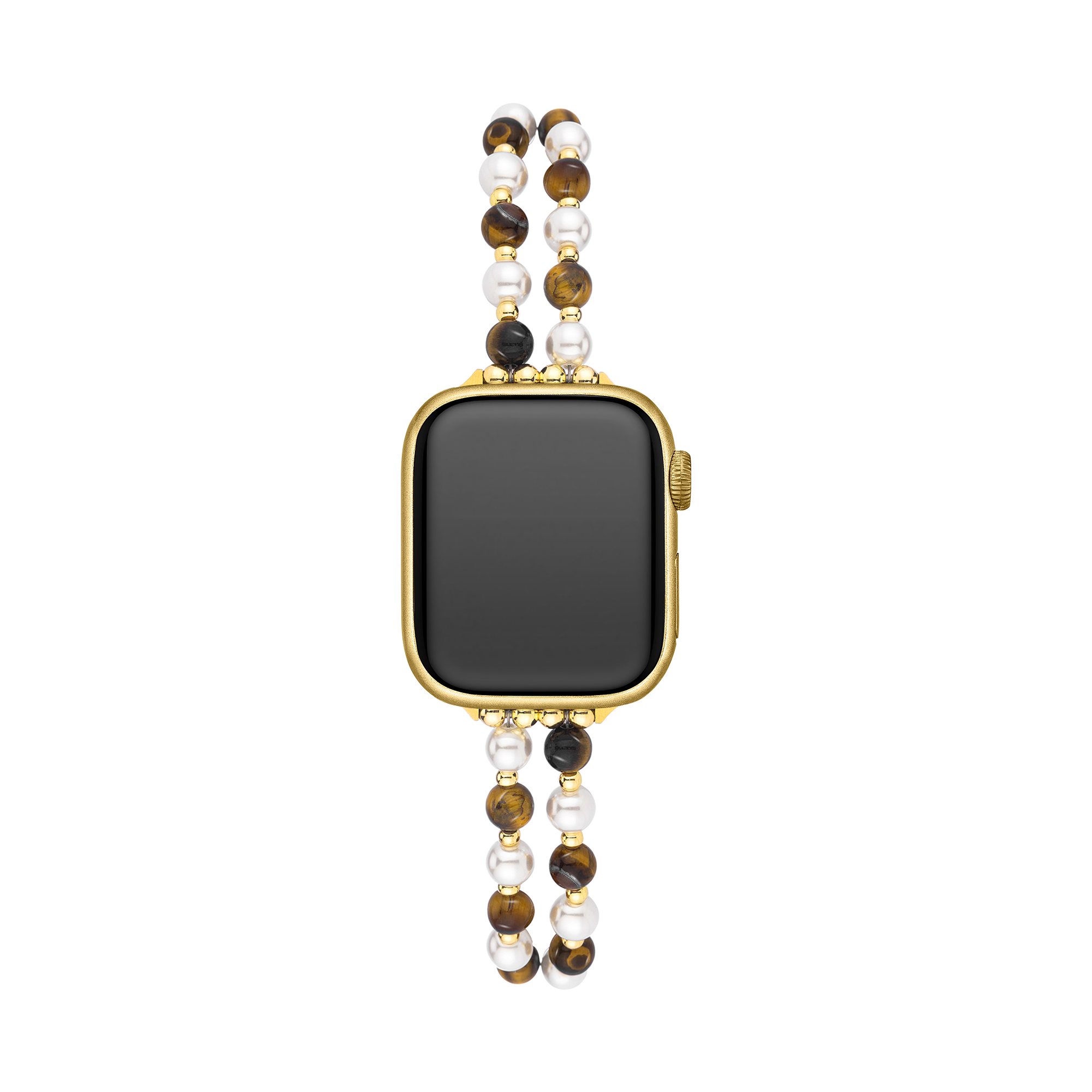 Pearl & Tiger's Eye Beaded Watch Band for Apple Watch