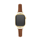 Metal Accented Leather Watch Band for Apple Watch