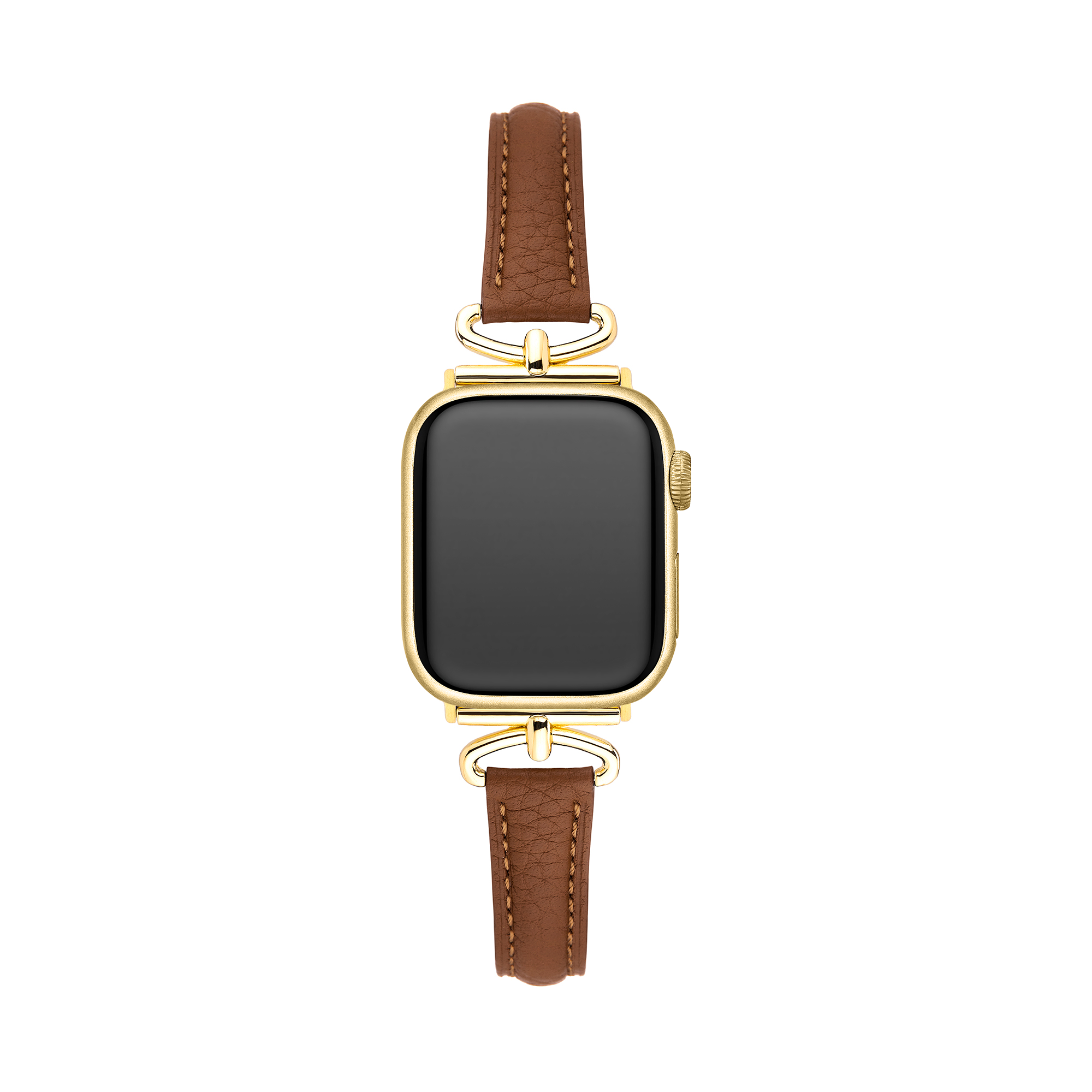 Metal Accented Leather Watch Band for Apple Watch