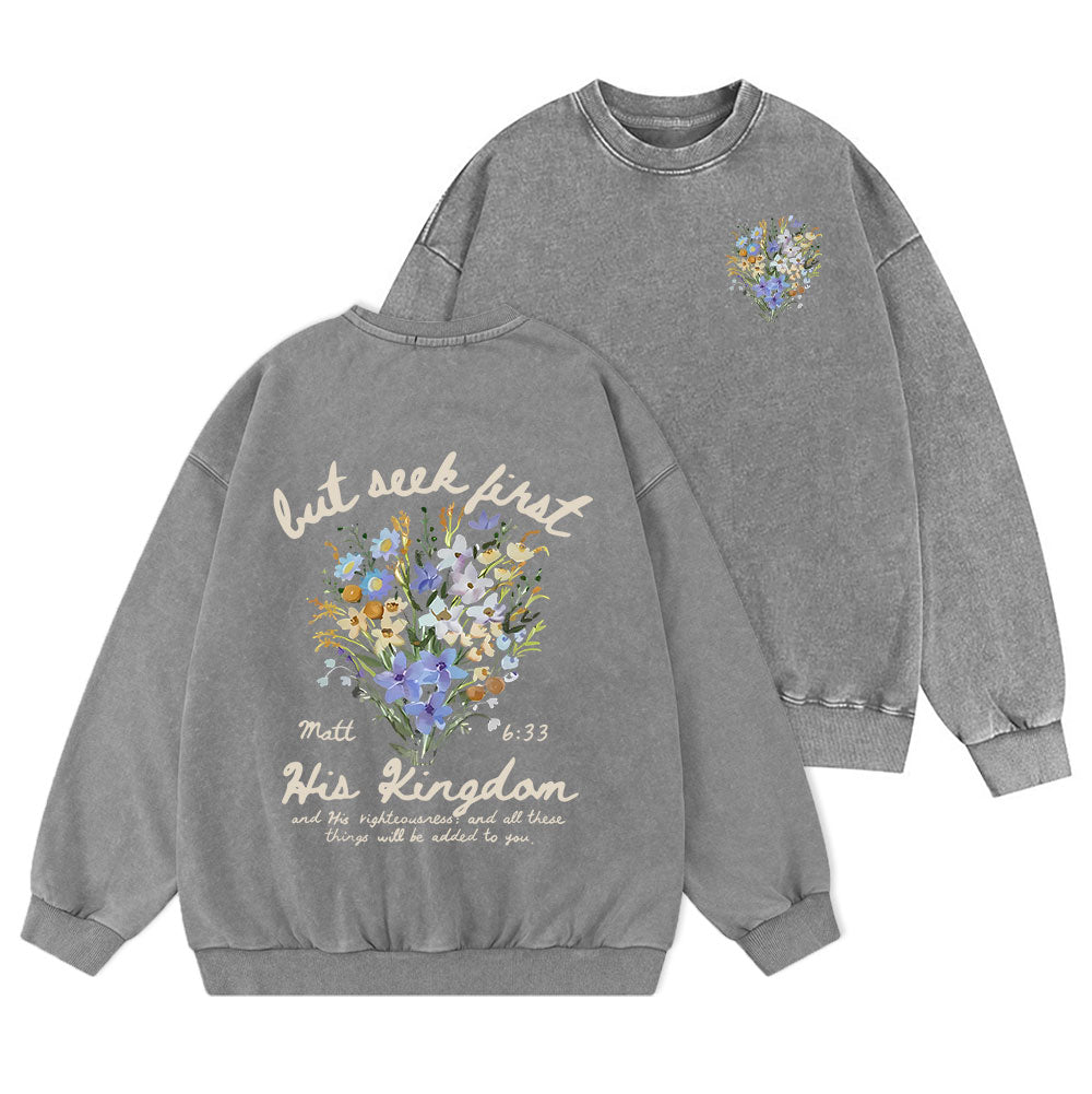 But Seek First Christian Washed Sweatshirt