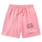 By His Wounds Christian Washed Shorts