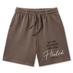 By His Wounds Christian Washed Shorts