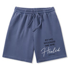 By His Wounds Christian Washed Shorts