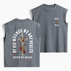 By His Wounds We Are Healed Christian Women's Washed Tank Top