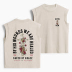 By His Wounds We Are Healed Christian Women's Washed Tank Top
