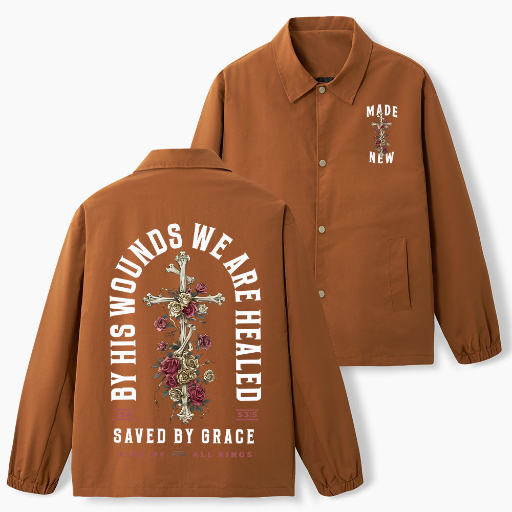 By His Wounds We Are Healed Christian Coach Jacket
