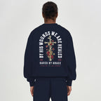 By His Wounds We Are Healed Christian Fleece Sweatshirt