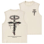 By His Wounds We Are Healed Christian Washed Tank Top