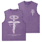 By His Wounds We Are Healed Christian Washed Tank Top