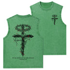 By His Wounds We Are Healed Christian Washed Tank Top