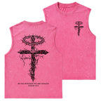 By His Wounds We Are Healed Christian Washed Tank Top