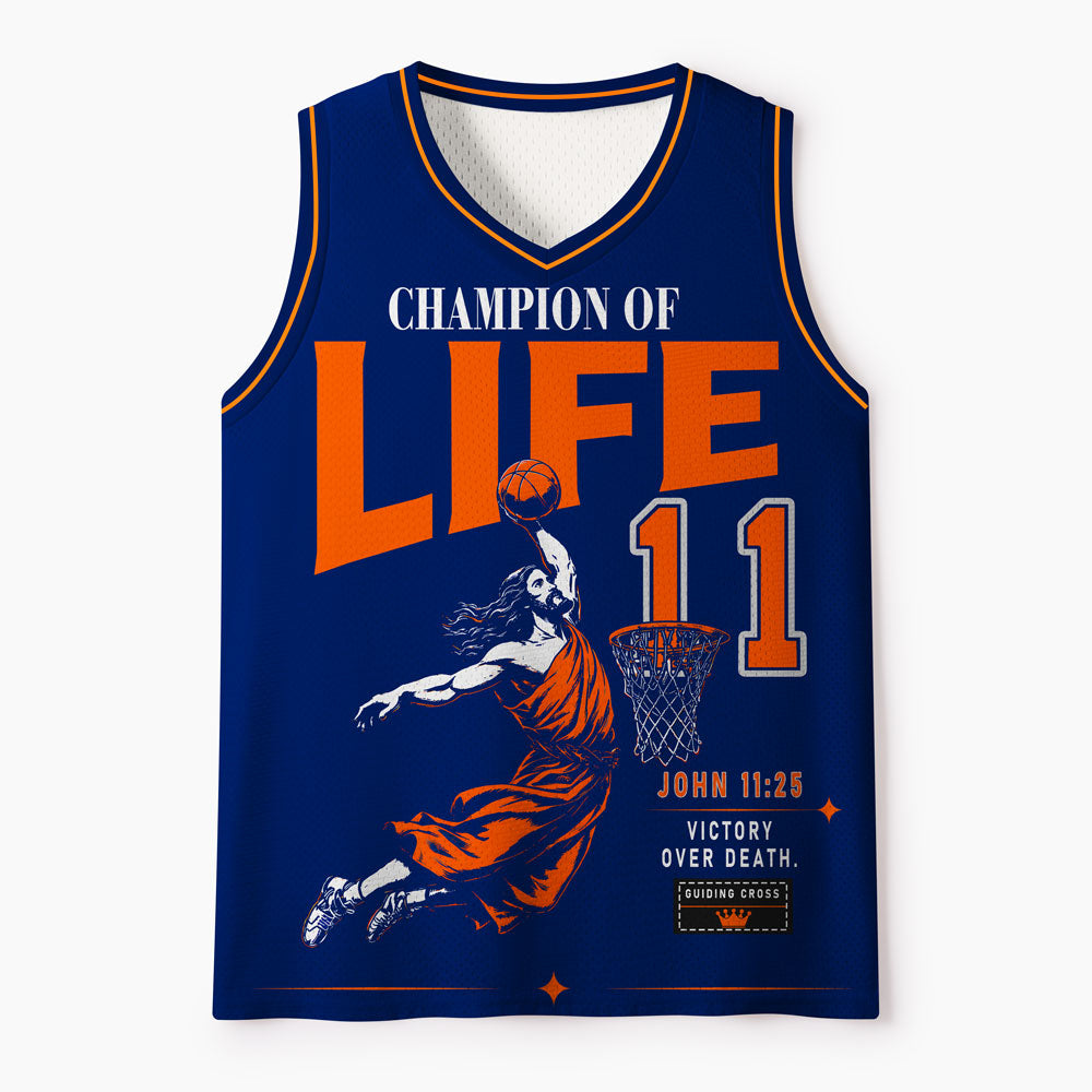 Champion Of Life Christian Mesh Jersey Tank Top