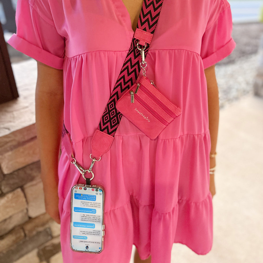Clip & Go Strap with Pouch Chevron/Diamond Collection