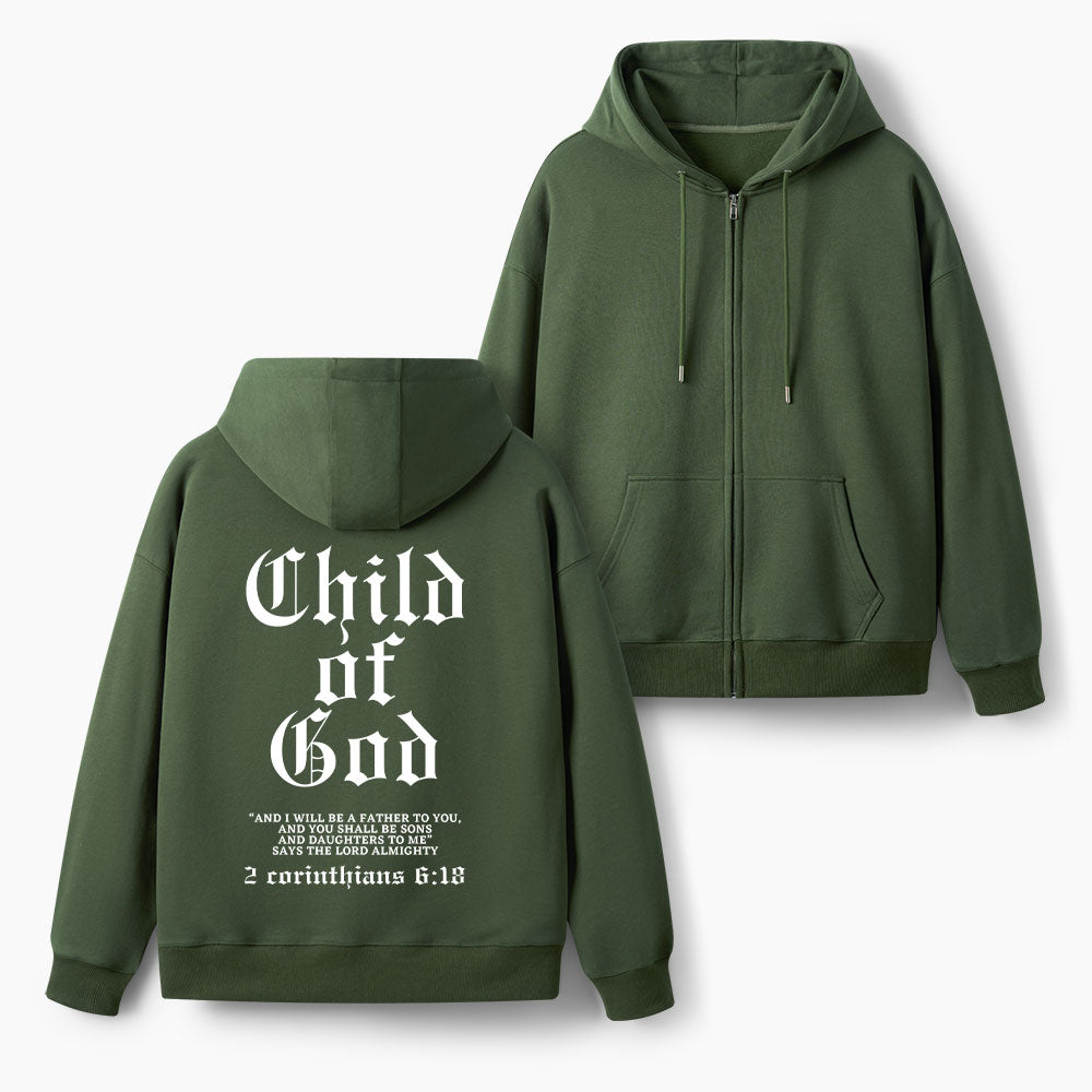 Child Of God Christian Fleece-Lined Full-Zip Hoodie